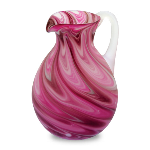 Mixed Pink Frosted Round Jug Malta,Glass Lifestyle Range Malta, Glass Lifestyle Range, Mdina Glass