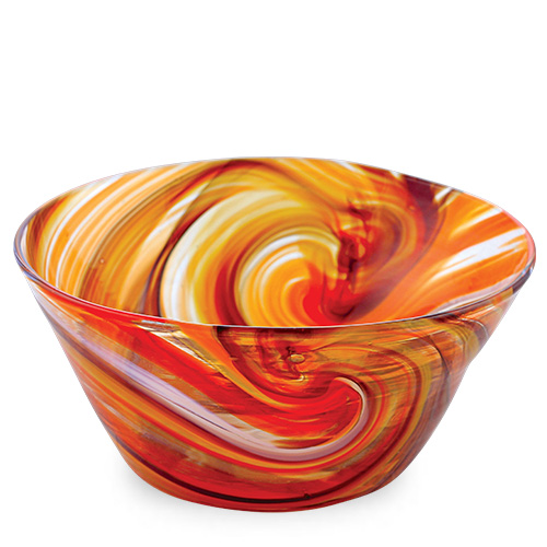 Oranges & Reds Ice-Cream Bowl Malta,Glass Serving Bowls Malta, Glass Serving Bowls, Mdina Glass