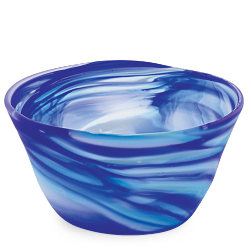 Turquoise & Cobalt Blue Frosted Ice-Cream Bowl Malta,Glass Lifestyle Range Malta, Glass Lifestyle Range, Mdina Glass