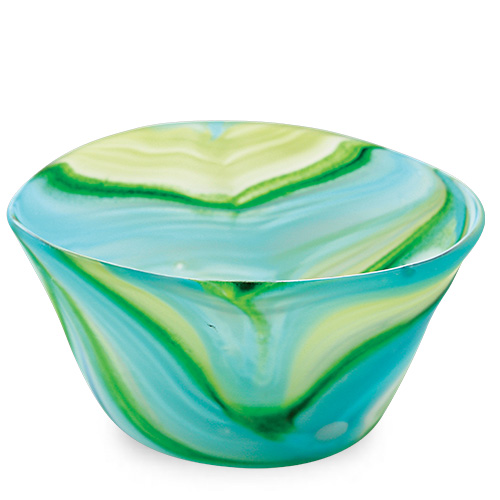 Turquoise & Greens Frosted Ice-Cream Bowl Malta,Glass Serving Bowls Malta, Glass Serving Bowls, Mdina Glass