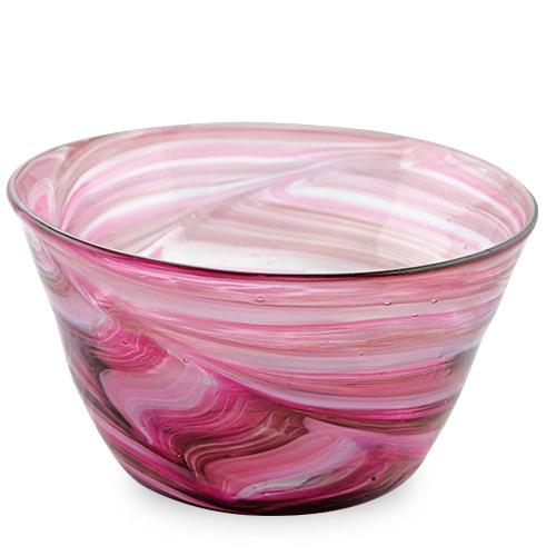Mixed Pink Ice-Cream Bowl Malta,Glass Serving Bowls Malta, Glass Serving Bowls, Mdina Glass