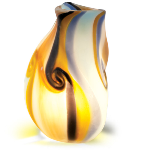 Agape Medium Triple Swirl Vase Lamp Frosted Malta,Glass Contemporary Collection Malta, Glass Contemporary Collection, Mdina Glass