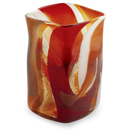 Caspia Medium Wide Cube Vase Malta,Glass Caspia Malta, Glass Caspia, Mdina Glass