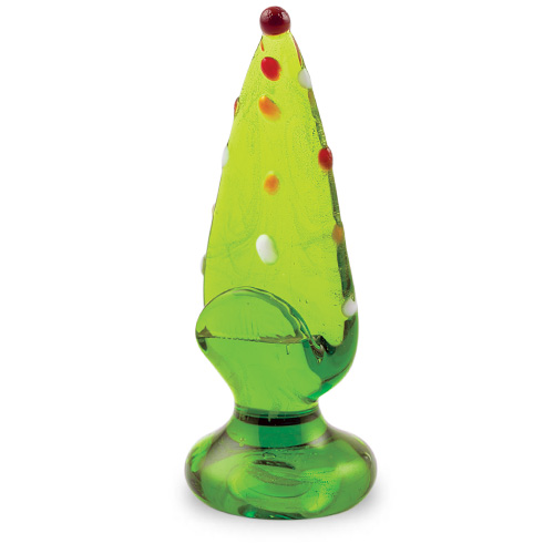 Green Christmas Tree name Tag Holder Malta,Glass Tableware Malta, Glass Tableware, Mdina Glass