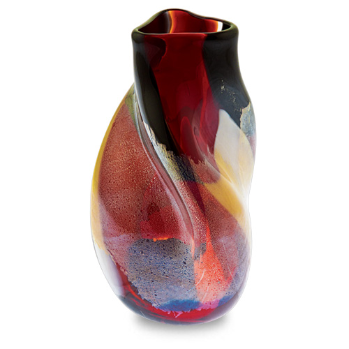 Red Mosaico Miniature Triple Swirl Vase Malta,Glass Vases Malta, Glass Vases, Mdina Glass