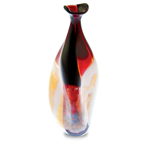 Red Mosaico Miniature Triple Swirl Bottle Vase Malta,Glass Vases Malta, Glass Vases, Mdina Glass