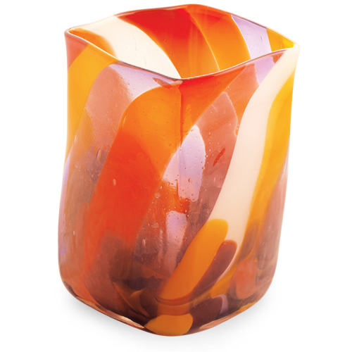 Naia Medium Wide Cube Vase Malta,Glass Naia Malta, Glass Naia, Mdina Glass