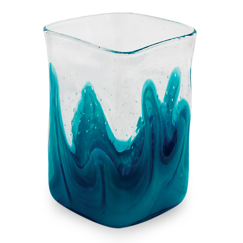 Rough Seas Medium Wide Cube Vase Malta,Glass Rough Seas Malta, Glass Rough Seas, Mdina Glass