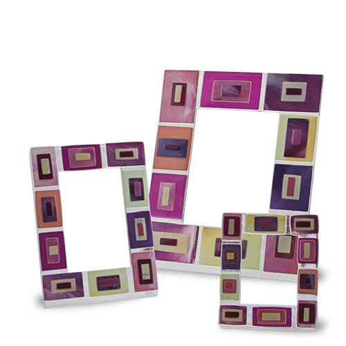 Pink Squares Frame (30x25cm) Malta,Glass Picture Frames Malta, Glass Picture Frames, Mdina Glass
