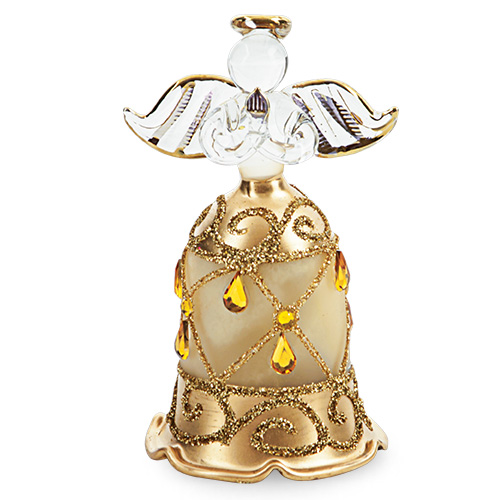 Flared Gold Angel with Diamonds Malta,Glass Decorative Angels Malta, Glass Decorative Angels, Mdina Glass
