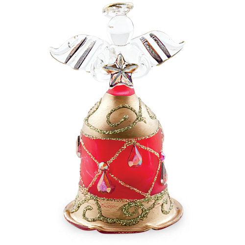 Bell Red Angel with Diamonds Malta,Glass Decorative Angels Malta, Glass Decorative Angels, Mdina Glass