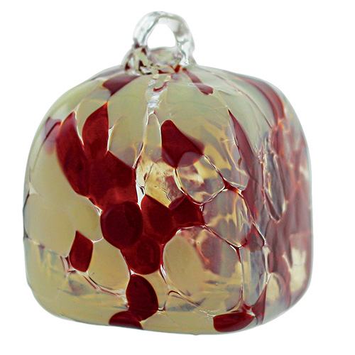 Candy Red Square Bauble Malta,Glass Baubles Malta, Glass Baubles, Mdina Glass