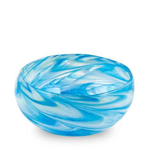 Light Blue & Cream Miniature Orbit Bowl Malta,Glass Serving Bowls Malta, Glass Serving Bowls, Mdina Glass