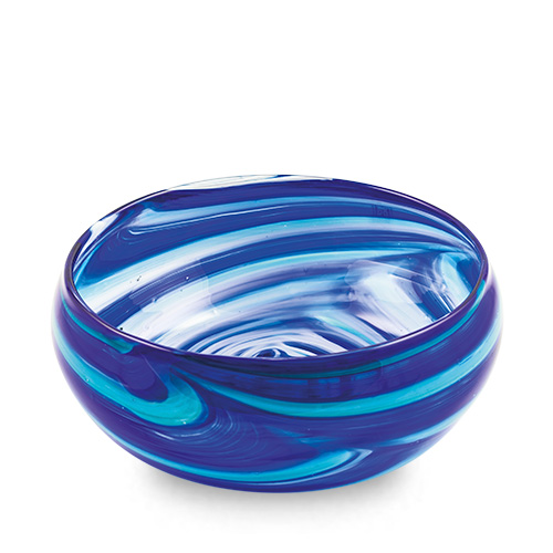 Turquoise & Cobalt Blue Salad Bowl Malta,Glass Serving Bowls Malta, Glass Serving Bowls, Mdina Glass