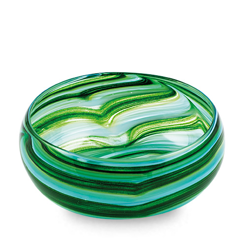 Turquoise & Greens Cracker Bowl Malta,Glass Lifestyle Range Malta, Glass Lifestyle Range, Mdina Glass