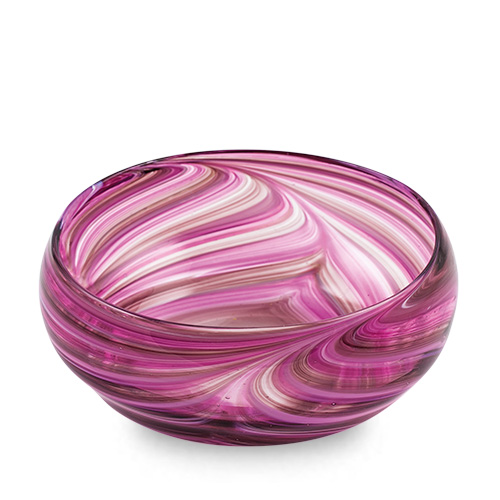 Mixed Pink Cracker Bowl Malta,Glass Lifestyle Range Malta, Glass Lifestyle Range, Mdina Glass