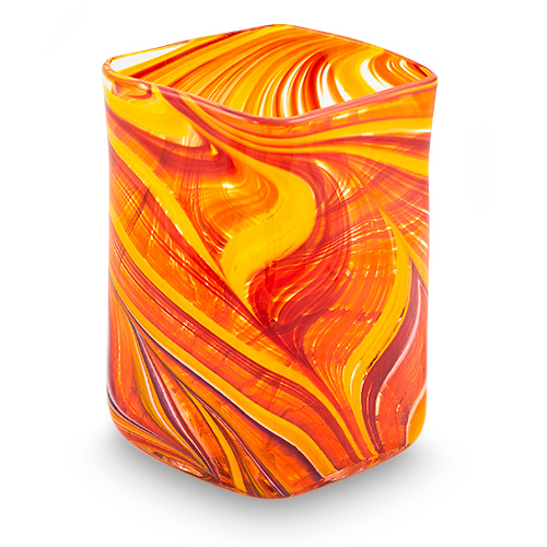 Lifestyle 'B' Medium Wide Cube Vase Malta,Glass Lifestyle 'B' Malta, Glass Lifestyle 'B', Mdina Glass