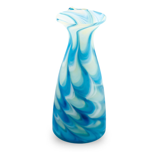 Light Blue & Cream Frosted Carafe Malta,Glass Lifestyle Range Malta, Glass Lifestyle Range, Mdina Glass