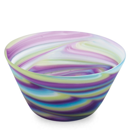 Turquoise with Purple & Green Frosted Ice-Cream Bowl  Malta,Glass Serving Bowls Malta, Glass Serving Bowls, Mdina Glass