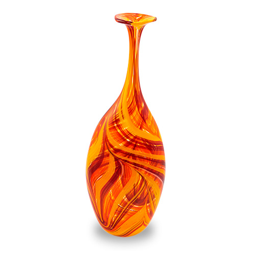 Lifestyle 'B' Large Flat Barrel Bottle Open Top Vase Malta,Glass Lifestyle 'B' Malta, Glass Lifestyle 'B', Mdina Glass