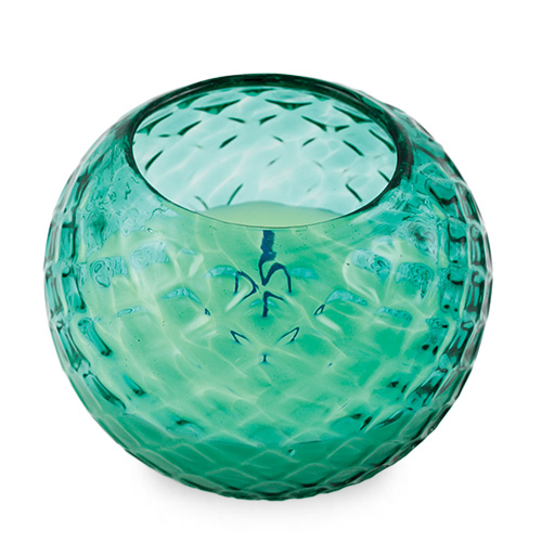 Miniature Round Candleholder (Mint Green) Malta,Glass Textured Range Malta, Glass Textured Range, Mdina Glass