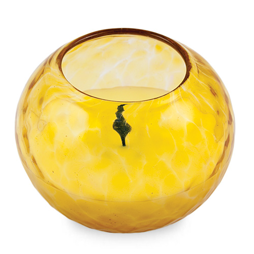 Miniature Round Candleholder (Amber) Malta,Glass Candleholders Malta, Glass Candleholders, Mdina Glass
