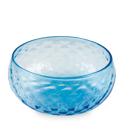 Turqouise Blue Salad Bowl Malta,Glass Textured Range Malta, Glass Textured Range, Mdina Glass