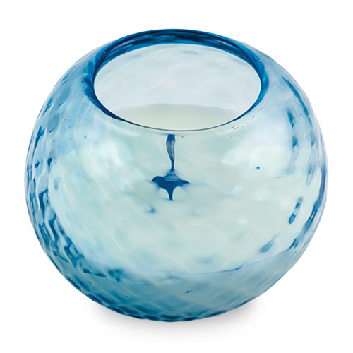 Small Round Candleholder (Turquoise Blue) Malta,Glass Scented Candleholders Malta, Glass Scented Candleholders, Mdina Glass