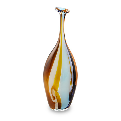 Agape Medium Flat Barrel Bottle Open Top Vase Malta,Glass Agape Malta, Glass Agape, Mdina Glass