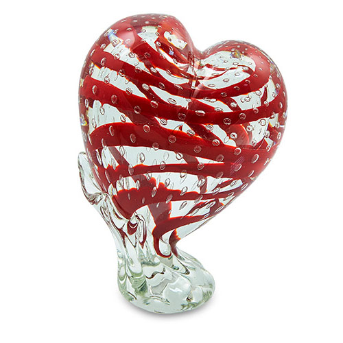 Large Sculpted Heart with Base Malta,Glass Sculptures Malta, Glass Sculptures, Mdina Glass