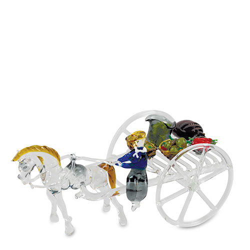 Cart with Vegatable & Farmer Malta,Glass Figurines Malta, Glass Figurines, Mdina Glass