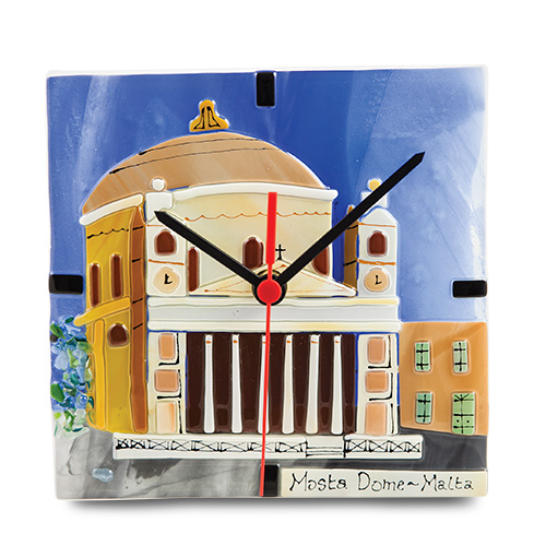 Mosta Dome Clock Malta,Glass Clocks Malta, Glass Clocks, Mdina Glass