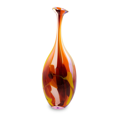 Naia Large Flat Barrel Bottle Open Top Vase Malta,Glass Naia Malta, Glass Naia, Mdina Glass