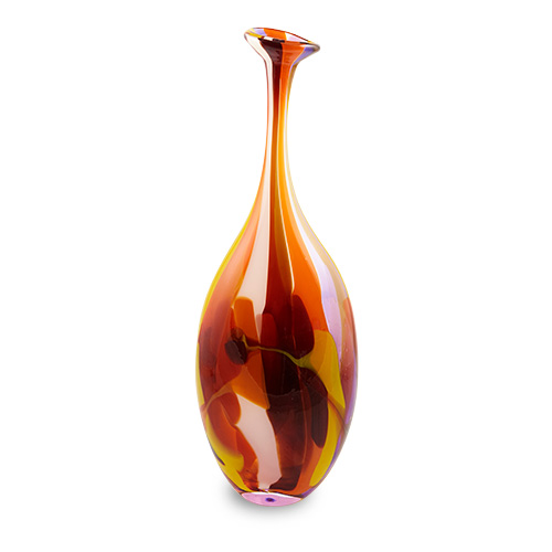 Naia Medium Flat Barrel Bottle Open Top Vase Malta,Glass Naia Malta, Glass Naia, Mdina Glass