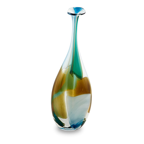 Vanilla Sky Large Flat Barrel Bottle Open Top Vase Malta,Glass Vanilla Sky Malta, Glass Vanilla Sky, Mdina Glass