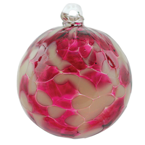 Candy Pink Large Round Bauble Malta,Glass Personalised Baubles Malta, Glass Personalised Baubles, Mdina Glass