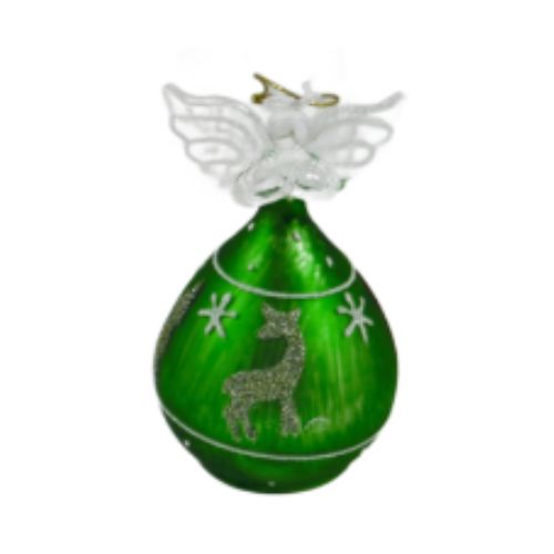 Round Angel With Reindeers Malta,Glass Decorative Angels Malta, Glass Decorative Angels, Mdina Glass