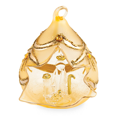 Small Triangle Gold Crib with Jewels Malta,Glass Decorative Cribs Malta, Glass Decorative Cribs, Mdina Glass