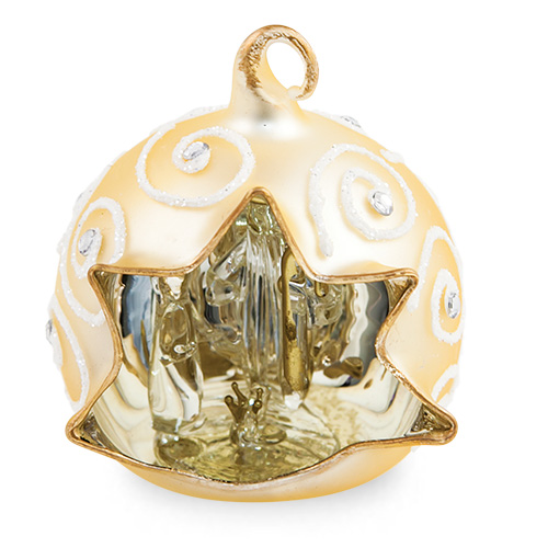 Small Round Gold Crib with Swirls Malta,Glass Decorative Cribs Malta, Glass Decorative Cribs, Mdina Glass